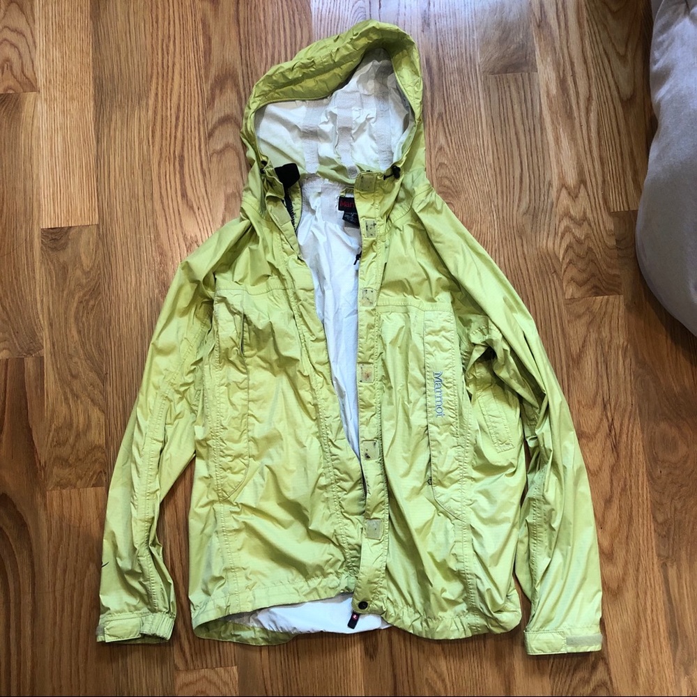 Marmot Yellow Green Rain Jacket